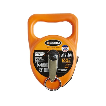 Chalk Line Reel, 12 oz, Braided, 100 ft L