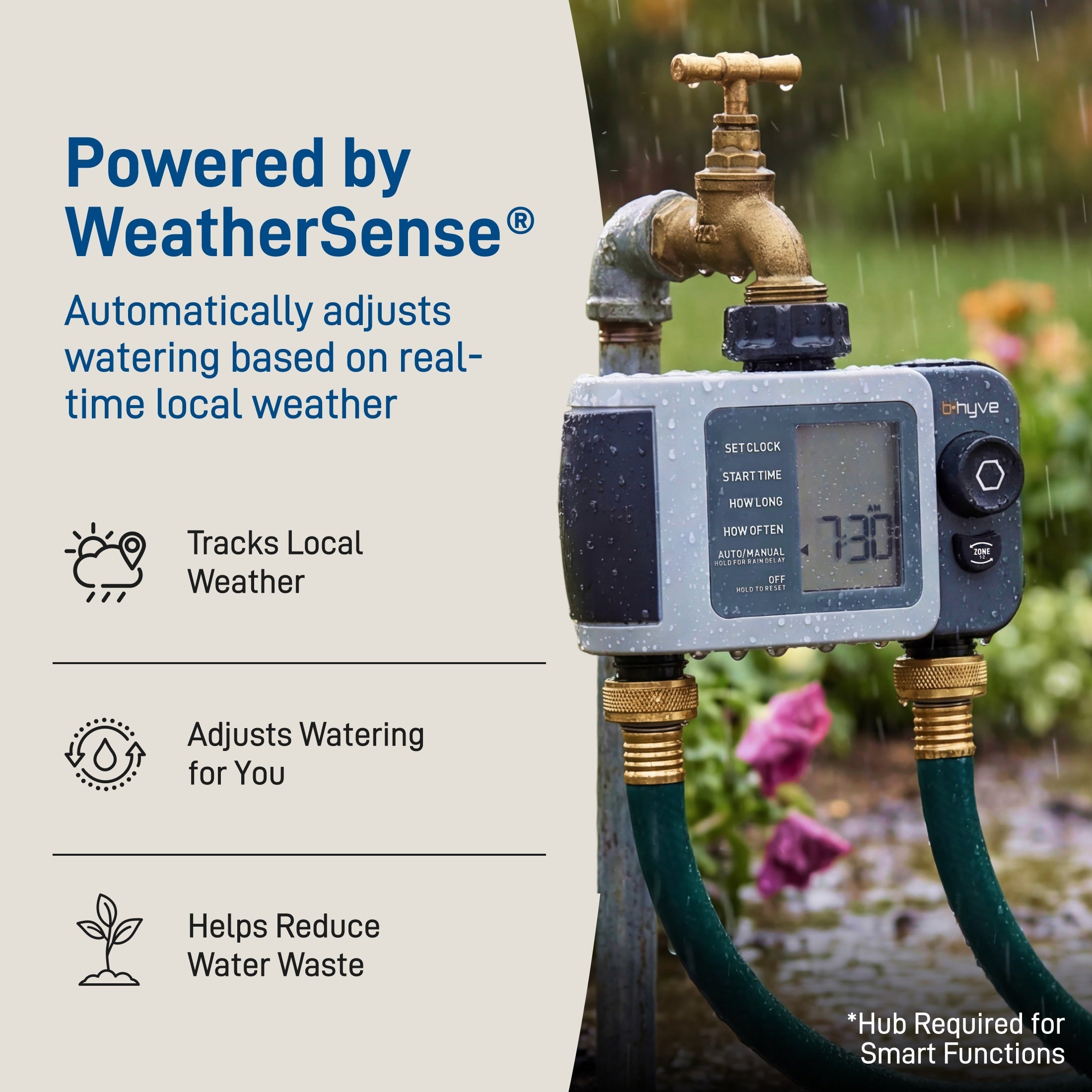 B-hyve XD 2-Outlet Bluetooth Hose Faucet Sprinkler Timer | 24632