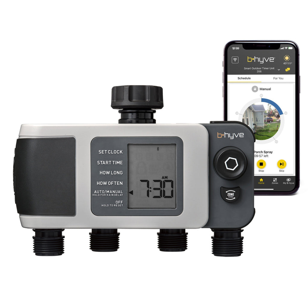 B-hyve XD 4-Outlet Bluetooth Hose Faucet Sprinkler Timer | 24634