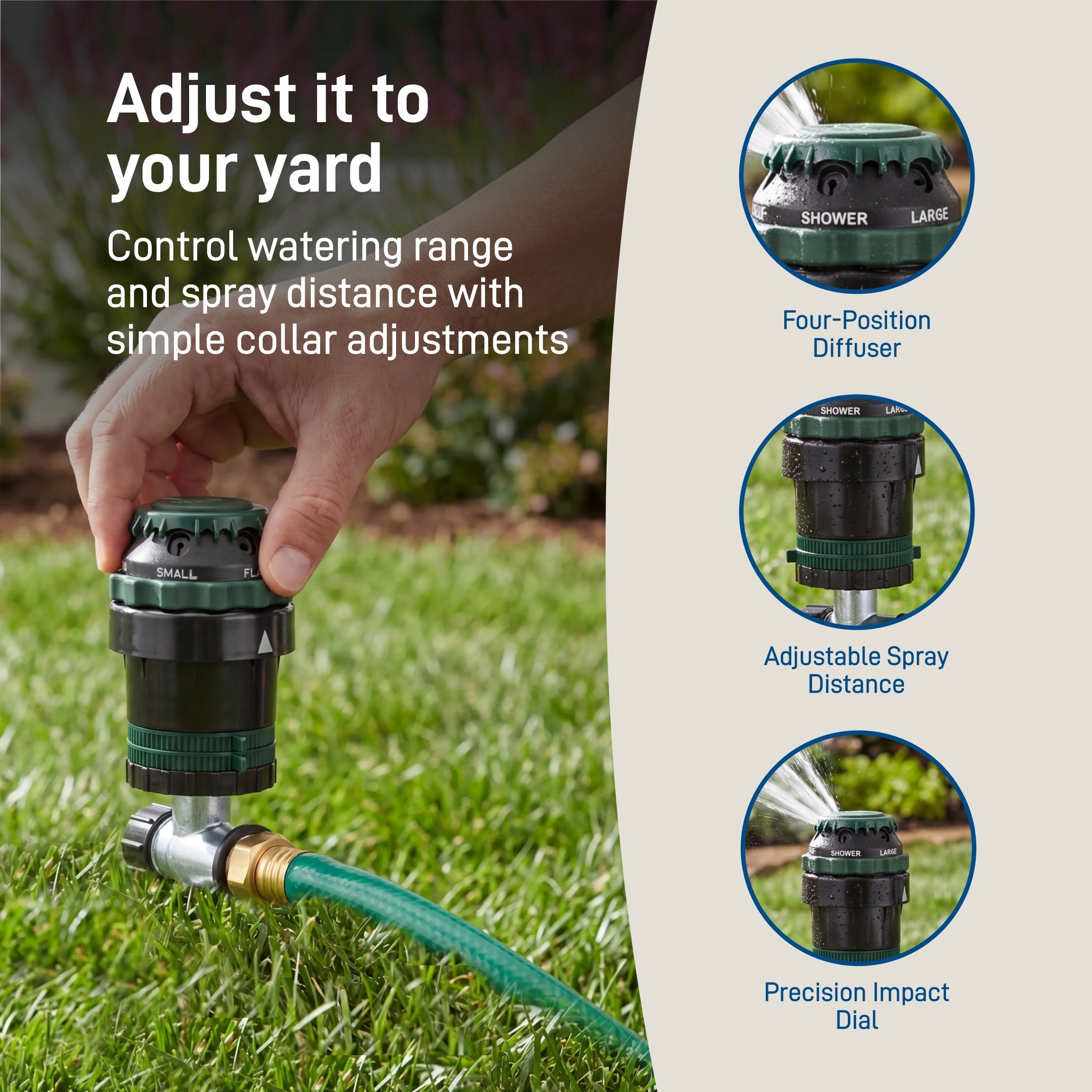 H2O-Six® Gear-Drive Sprinkler on Plastic Wheel Base 58572