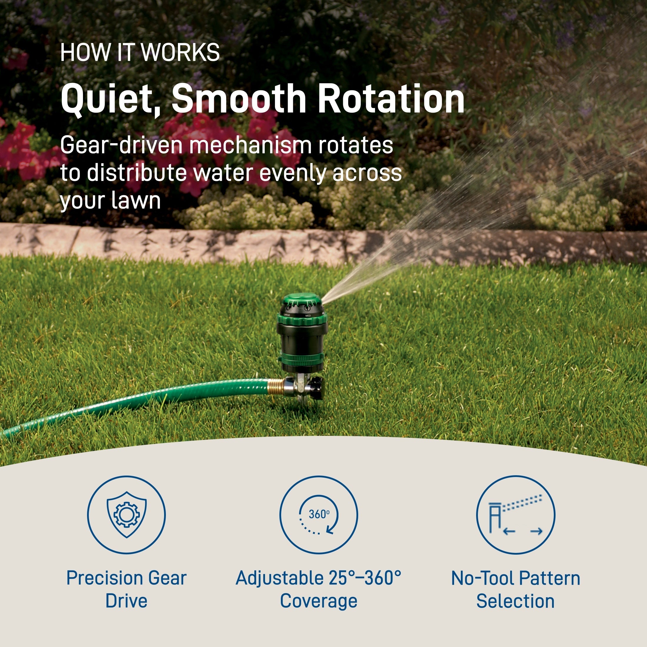 H2O-Six® Gear-Drive Sprinkler on Metal T Spike 58573