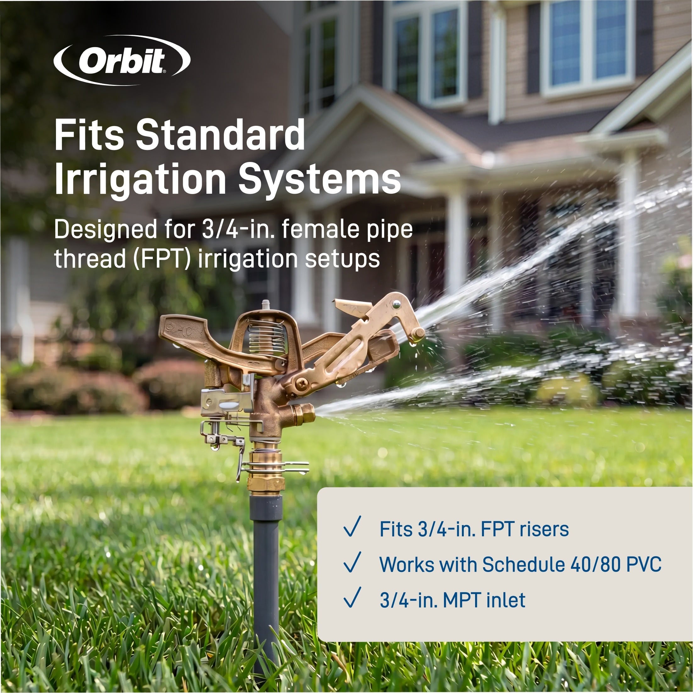 3/4 in. MPT Brass Impact Sprinkler Head | 55016