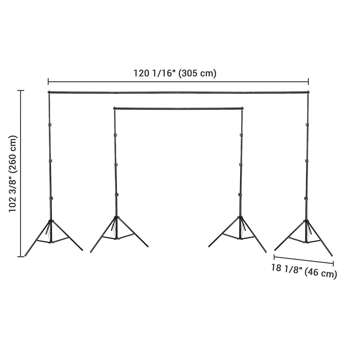 Yescom 10'x 8' 6" Adjustable Photography Background Support