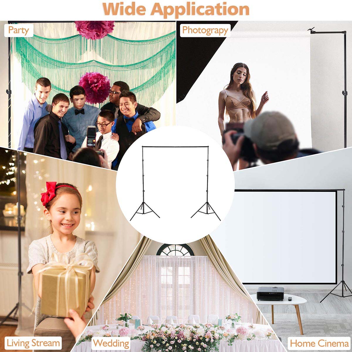 Yescom 10'x 8' 6" Adjustable Photography Background Support