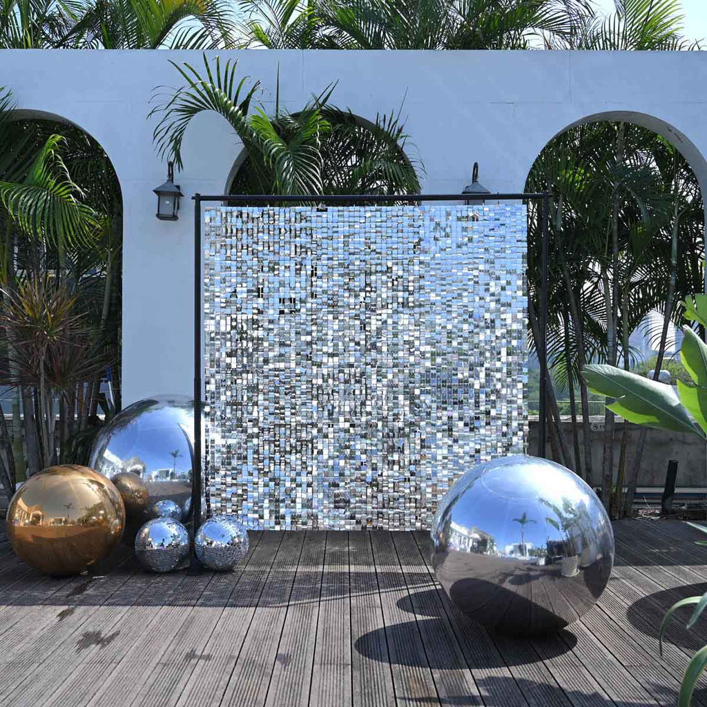 Yescom Inflatable Mirror Balloon with Iridescent, Gold, Silver, Black Options