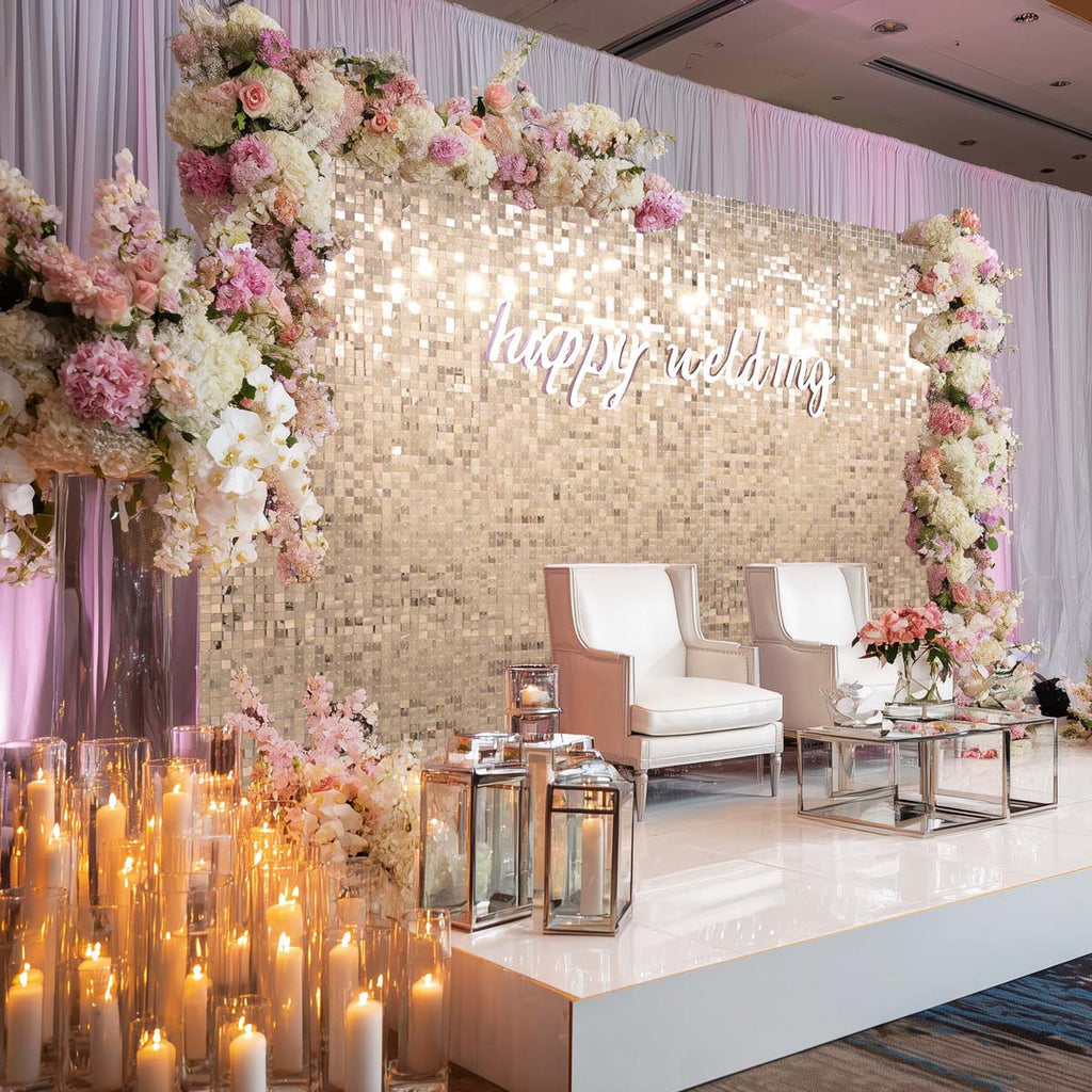 Yescom Square Sequin Shimmer Wall Backdrop Color Options