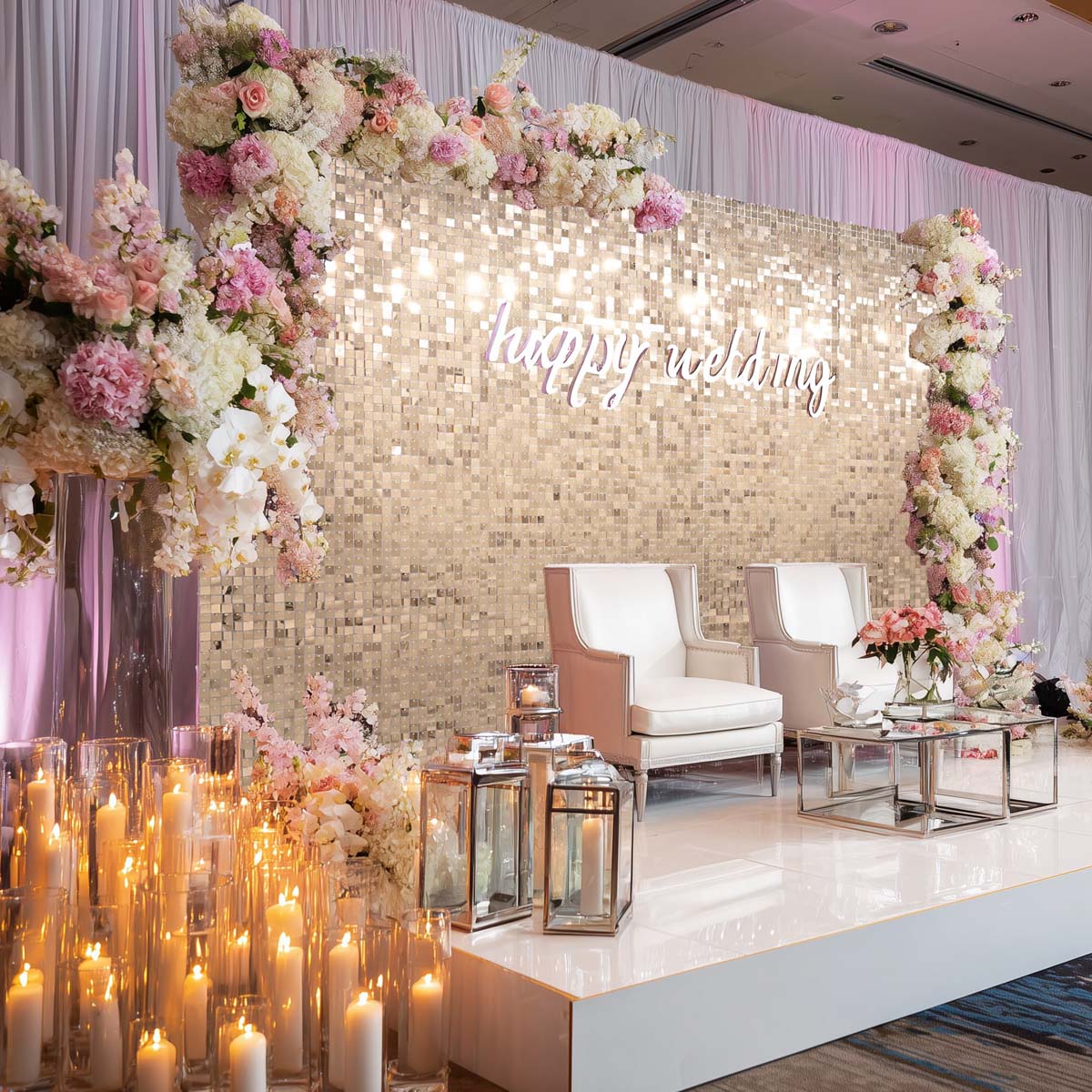 Yescom Square Sequin Shimmer Wall Backdrop Color Options