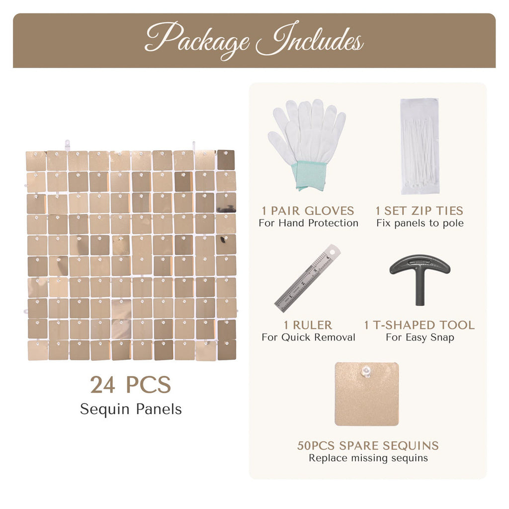 Yescom Square Sequin Shimmer Wall Backdrop Color Options