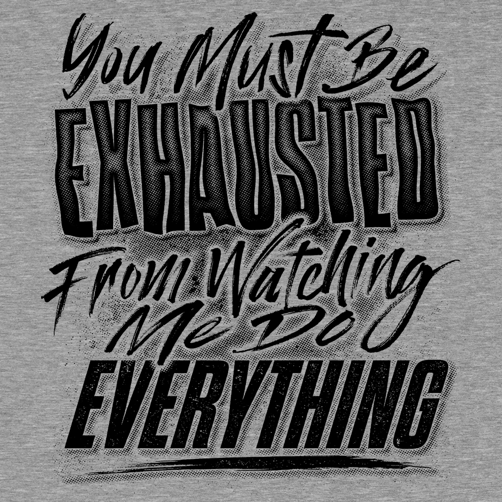 Exhausted - Safety Yellow T-Shirt