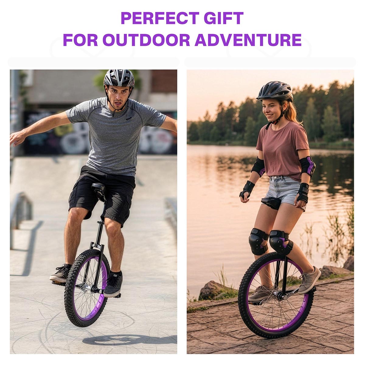 Yescom 20 inch Mountain Unicycle for Adults and Teens Municycle Purple Rim