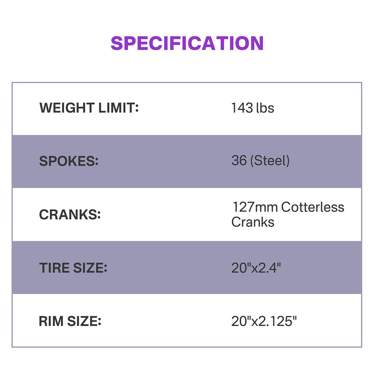 Yescom 20 inch Mountain Unicycle for Adults and Teens Municycle Purple Rim