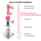 Yescom Silicone Portable Spinning Pole D45mm Ceilling Height Options