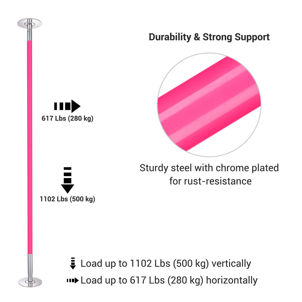 Yescom Silicone Portable Spinning Pole D45mm Ceilling Height Options