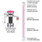 Yescom Silicone Portable Spinning Pole D45mm Ceilling Height Options