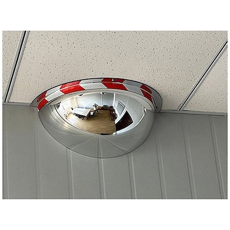 Half Dome Safety Mirror, Acrylic, 36 in, No Backing, 180  Degrees Viewing Angle