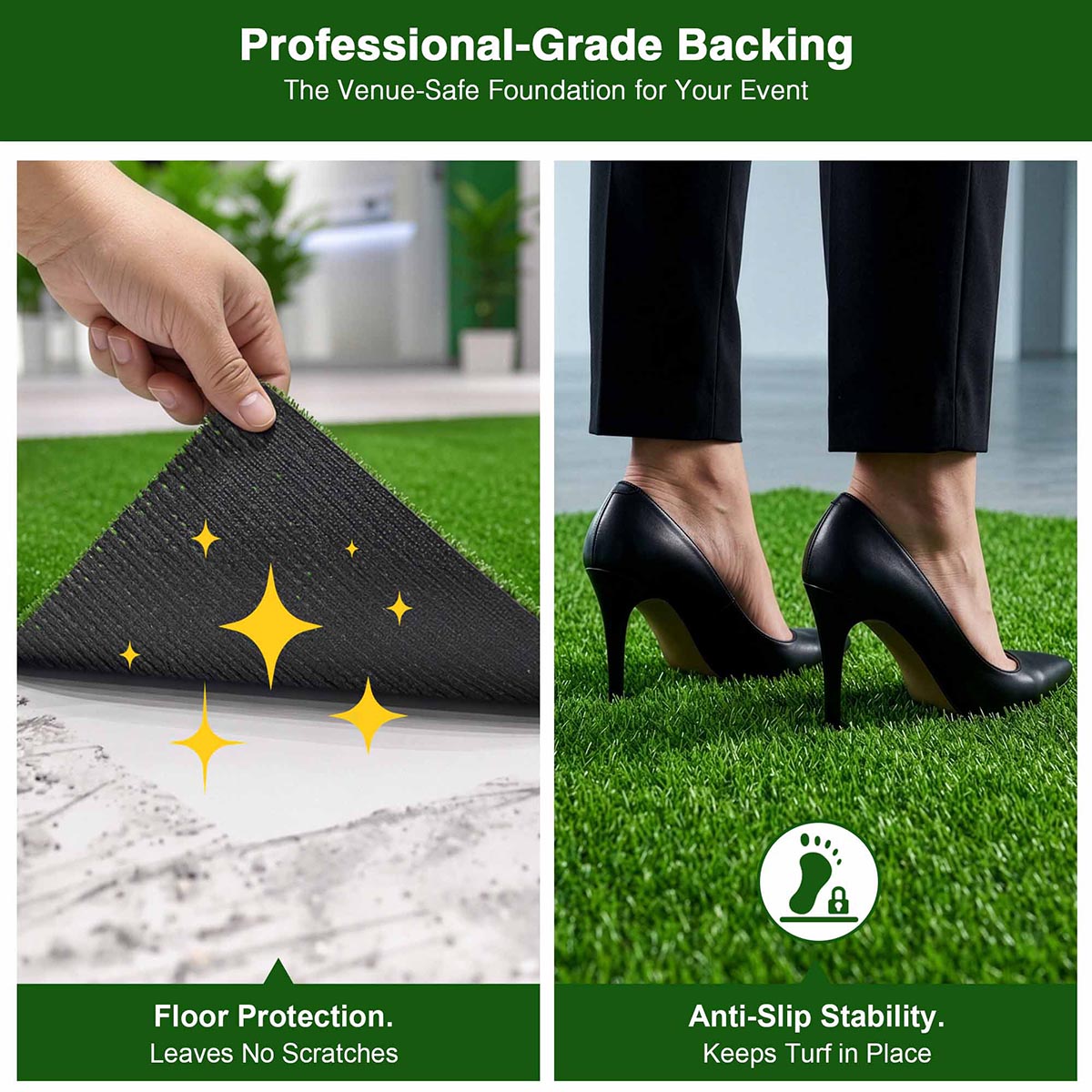 Yescom Event Turf Rolls for Pop-ups & Trade Shows High-Traffic Surface 3/8"H