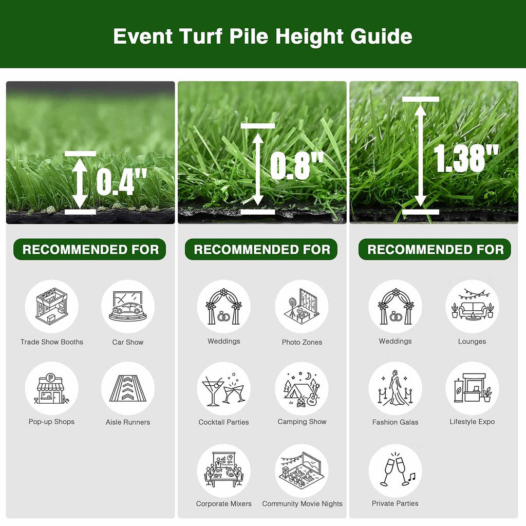 Yescom Event Turf Rolls for Corporate Brand Activations & Launches 13/16"H