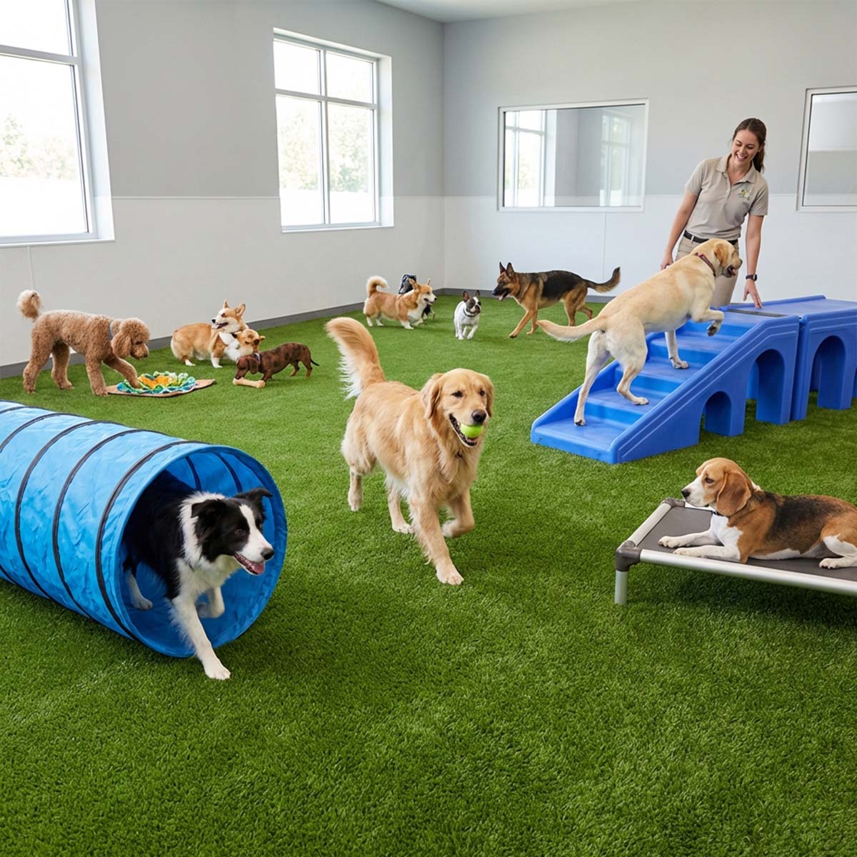 Yescom Indoor Pet Turf Rolls for Dog Daycare Facility 13/16"H