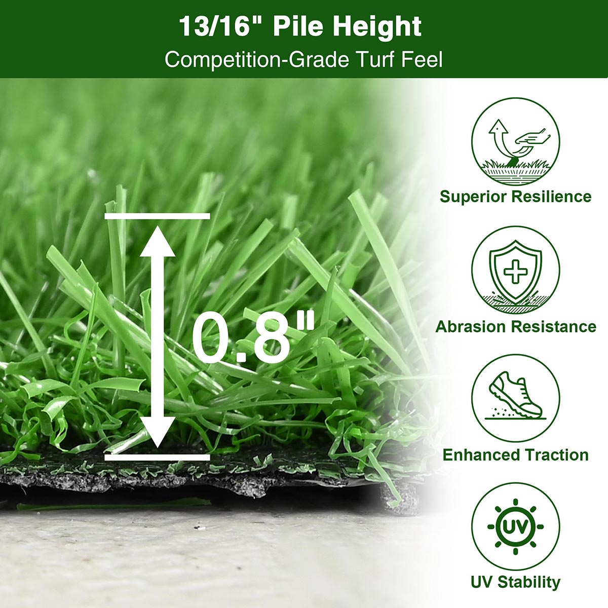 Yescom Agility Turf for Sled Push/ Pull Hybrid Training 13/16"H