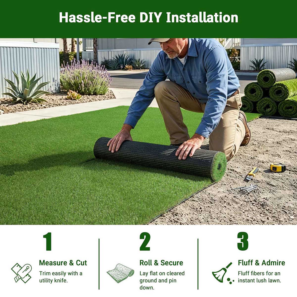 Yescom 4-Tone Autumn Blend Commercial Artificial Turf, 1 3/8"H