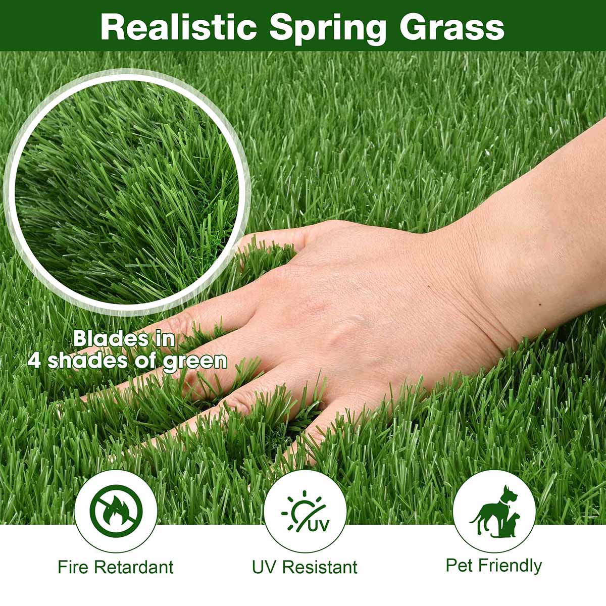 Yescom Outdoor Pet Turf Rolls for Dog Daycare Facility 1 3/8"H