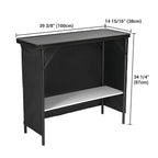Yescom Folding Portable Bar Table with Storage Shelf