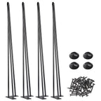 Yescom Hairpin Legs Metal 34 Inch w/ Feet Set of 4, Black