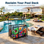 Yescom Pool Toy Storage Bin Mesh Rolling Cart - Steel