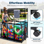 Yescom Pool Toy Storage Bin Mesh Rolling Cart - Steel