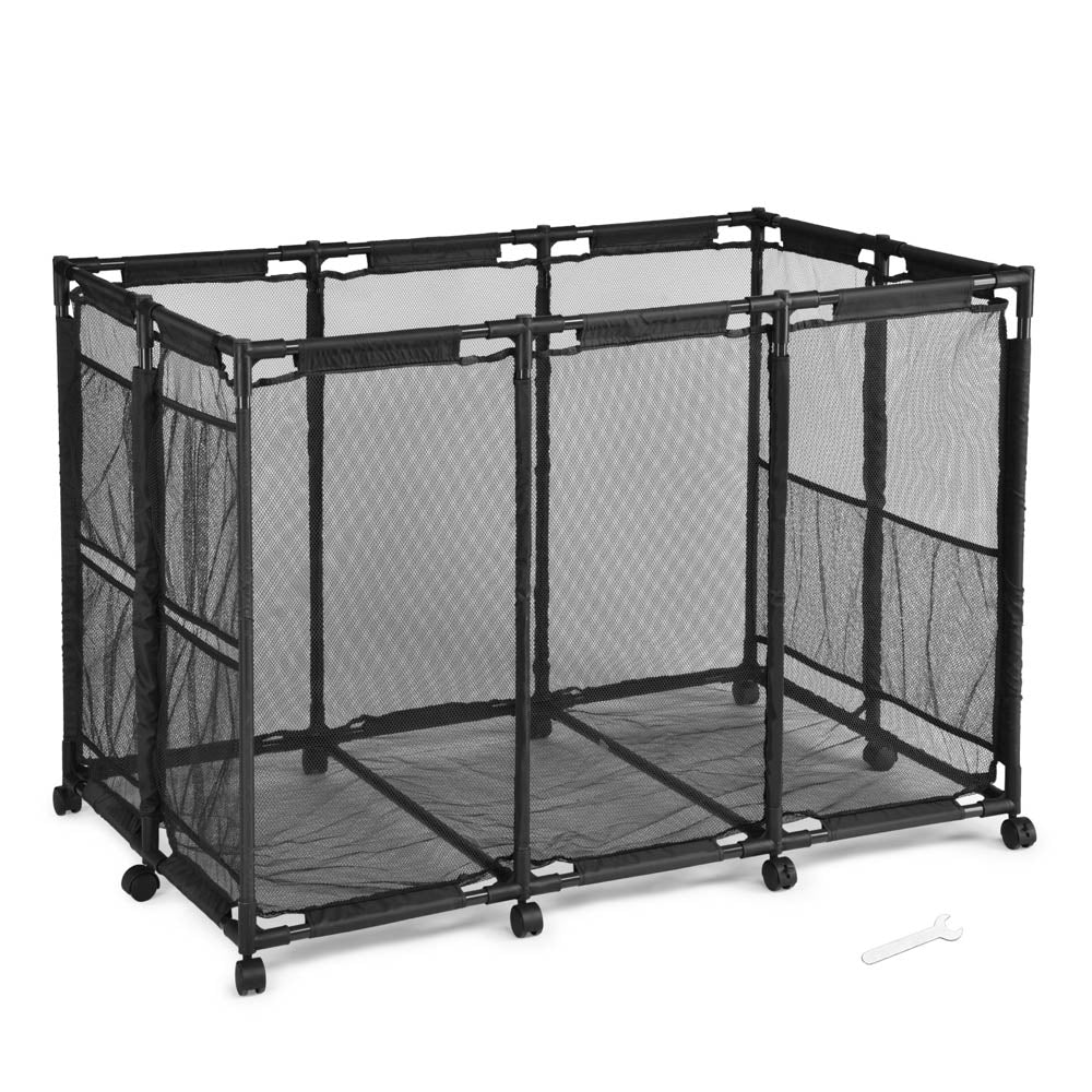 Yescom Pool Toy Storage Bin Mesh Rolling Cart - Steel