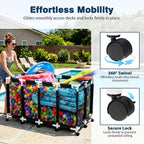 Yescom Stable PVC Pool Toy Storage Bin Mesh Rolling Cart
