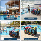 Yescom Stable PVC Pool Toy Storage Bin Mesh Rolling Cart