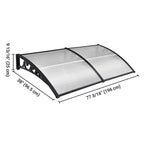 Yescom Door & Window Poly Awning Canopy 80"x40"