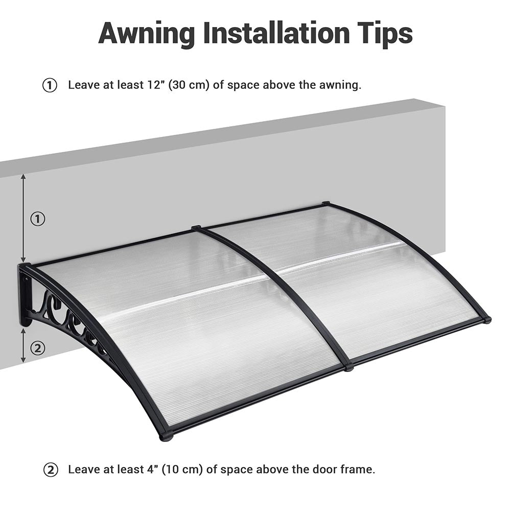 Yescom Door & Window Poly Awning Canopy 80"x40"