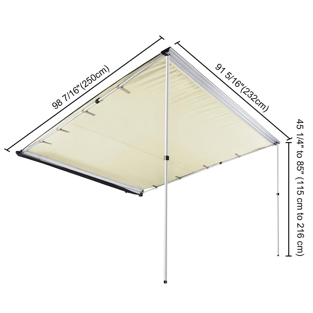 Yescom Awning 8' 2" x 7' 7" Vehicle Rooftop Side Tent Shade