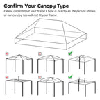 Yescom 10'x20' Ez Pop Up Tent Canopy Top Replacement (9.6'x19')