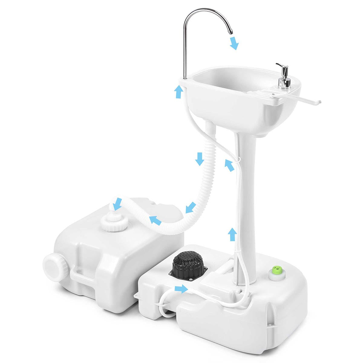 Yescom 4.5Gal Foot Pump Hand Washing Station 6.3Gal Waste Water Tank