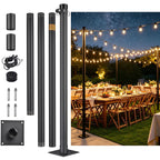 Yescom Shade Sail Posts (Pole, Base, D-Ring Clamp)