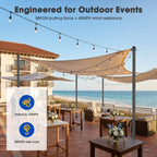 Yescom Shade Sail Posts (Pole, Base, D-Ring Clamp)
