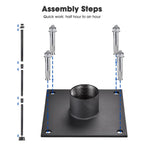 Yescom Shade Sail Posts (Pole, Base, D-Ring Clamp)