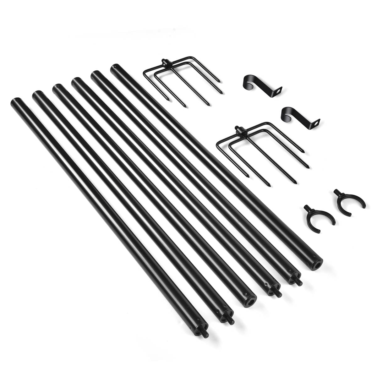 Yescom 10 ft Aluminum String Light Poles with Hook & Stakes 2ct/pk