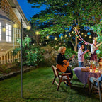 Yescom 10 ft Aluminum String Light Poles with Hook & Stakes 2ct/pk