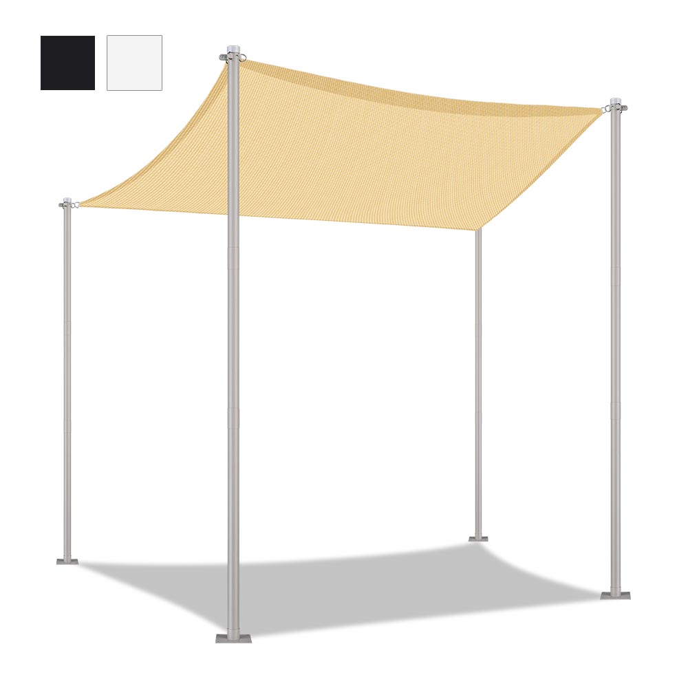 Yescom Shade Sail Posts (Pole, Base, D-Ring Clamp)