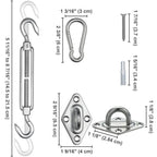 Yescom Triangle Sun Shade Sail Hardware Kit Stainless Steel, 6