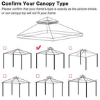 Yescom 10' x 10' Gazebo Canopy Replacement Top Color Optional