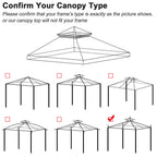 Yescom 10' x 10' Beige Gazebo Canopy Replacement Top 2-Tier