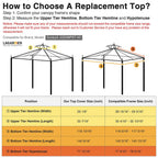 Yescom 12x10 ft Sunjoy L-GZ288PST-4D Gazebo Replacement 2-tier