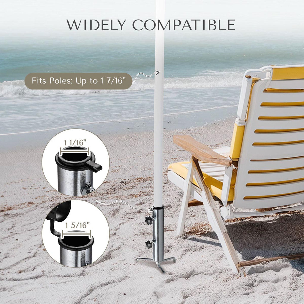Yescom Galvanized Steel Beach Umbrella Anchor for Poles D1 7/16"