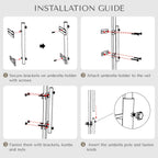 Yescom Umbrella Holder for Deck Railing/Post - Pole D1 9/16"