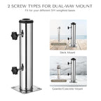 Yescom Stainless Steel Umbrella Mount to Deck/Dock/Concrete for 2 1/8"
